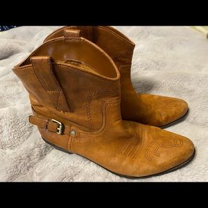 Franco Sarto western style bootie, size 8, cognac